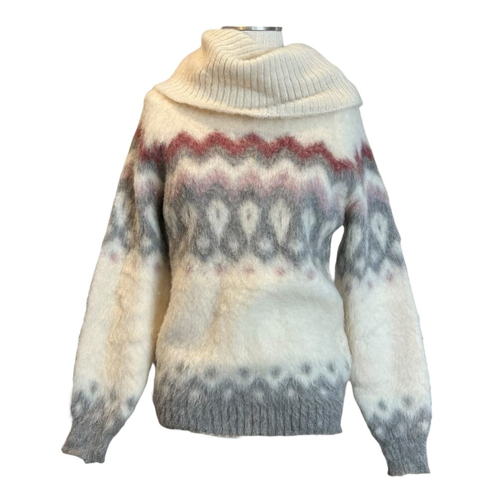 Icelandic by Ge-Ka Vintage Wool Cowl Neck Nordic Sweater Sz M